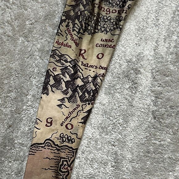 BlackMilk Lord of the Rings Leggings Women's Small Map Cosplay Comic Gold - Picture 3 of 8